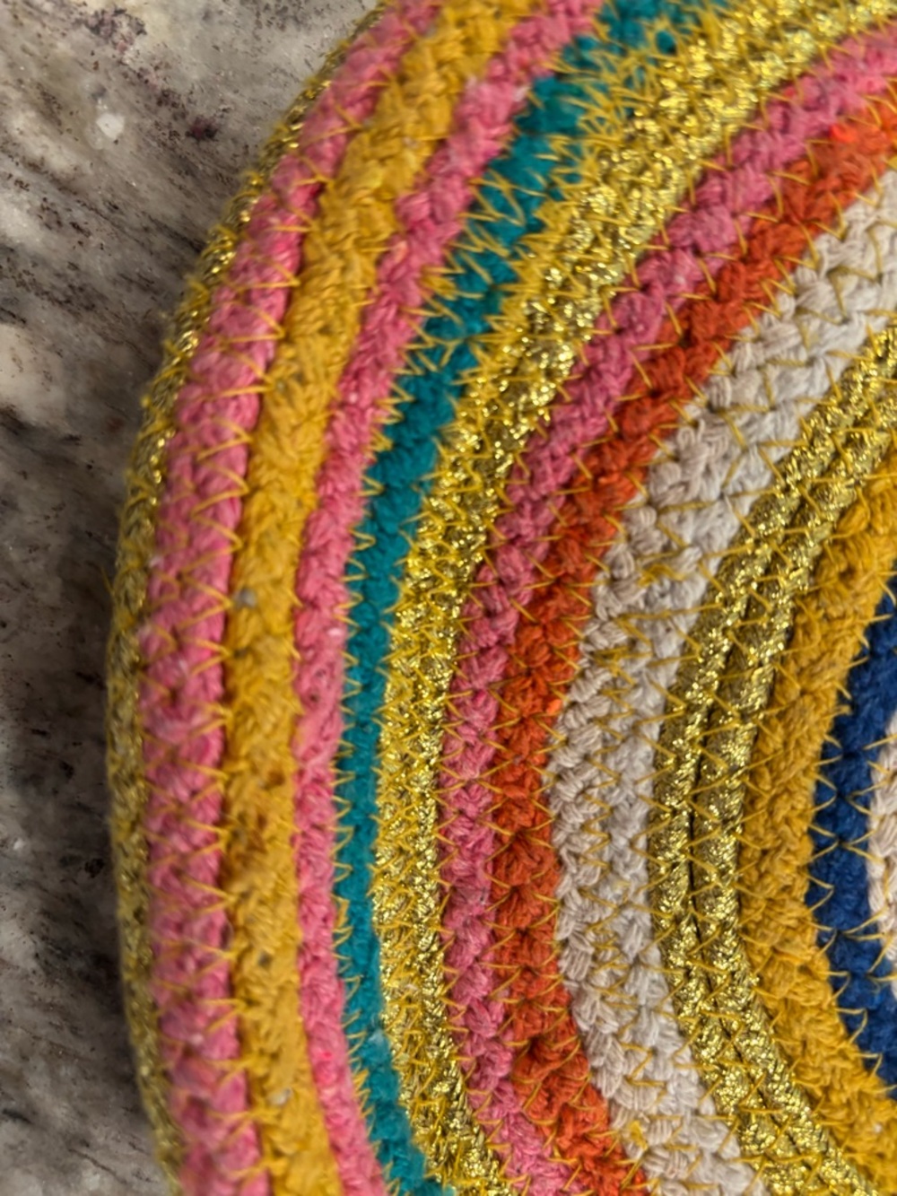 Paper Source Multicolor Handwoven Half-Moon Crossbody Bag - Picture 7 of 11